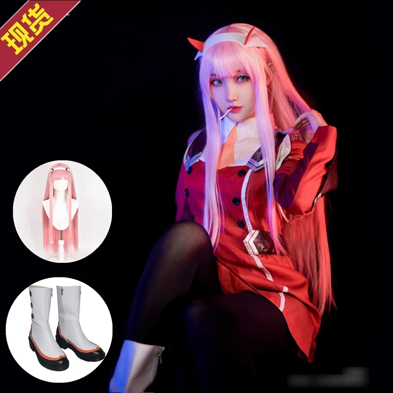 DARLING in the FRANXX女主02cos服队鹤望兰cosplay衣服假发