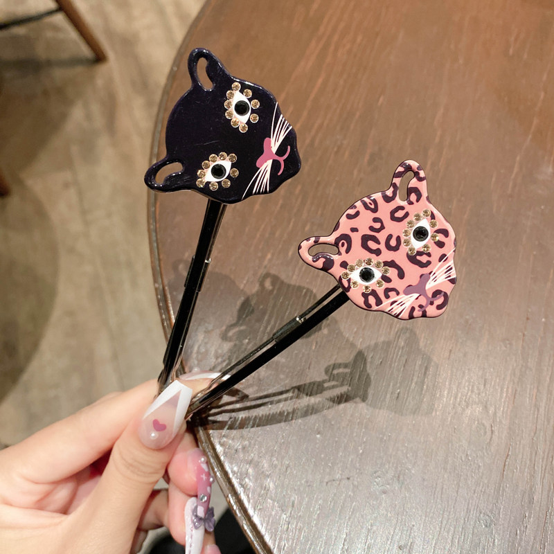 韩国进口grain de beaute精致时尚豹纹豹子发夹马尾夹发圈头绳女