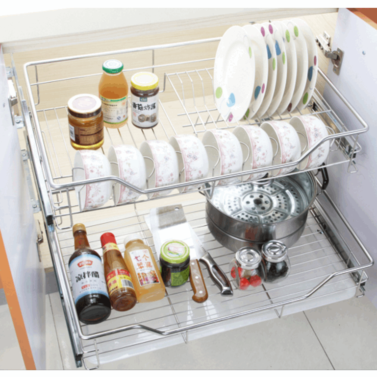 碗蓝600橱柜拉栏720抽屉拉篮滑轨不锈钢碗碟拉兰放锅平蓝厨房五金