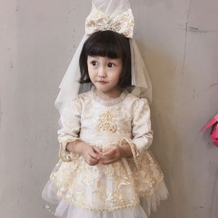 新款 2020春装 女童西班牙公主裙宫廷风洛丽塔周岁礼服网纱连衣裙