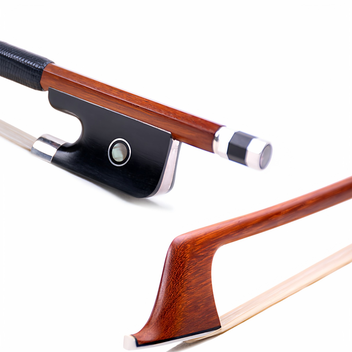 专业级大提琴弓绿檀木演奏级马尾弓毛圆弓成人儿童大提琴琴弓