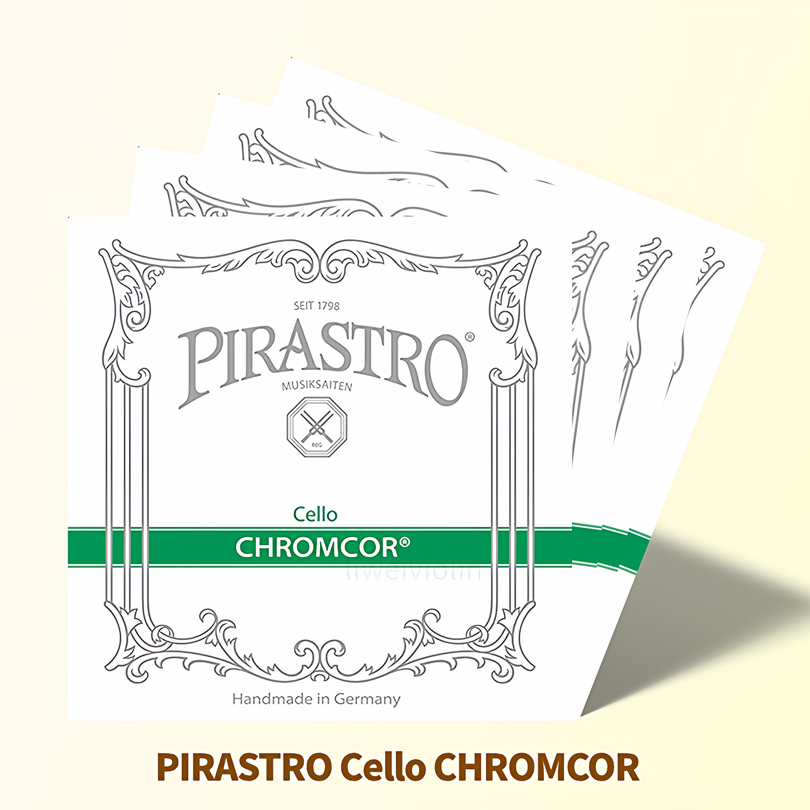 原装进口德国大提琴弦PIRASTRO演奏级钢弦绿条4/4大提琴琴弦套弦