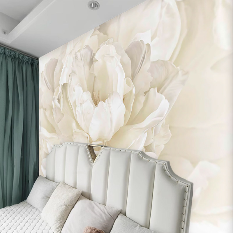 花卉图卧室贴画沙发背景墙温馨贴纸蔷薇花簇自粘防水客厅装饰壁纸