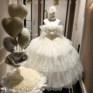 全款【慕斯恋曲】长款轻花嫁初恋感秋冬温柔气质生日礼服连衣裙