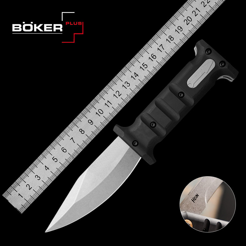 德国进口boker博克户外D2钢战术防身野营装备多功能求生直刀锋利