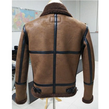 短款 青年夹克冬季 厚潮 新品 B3皮毛一体男麂皮绒羊羔毛外套机车修身