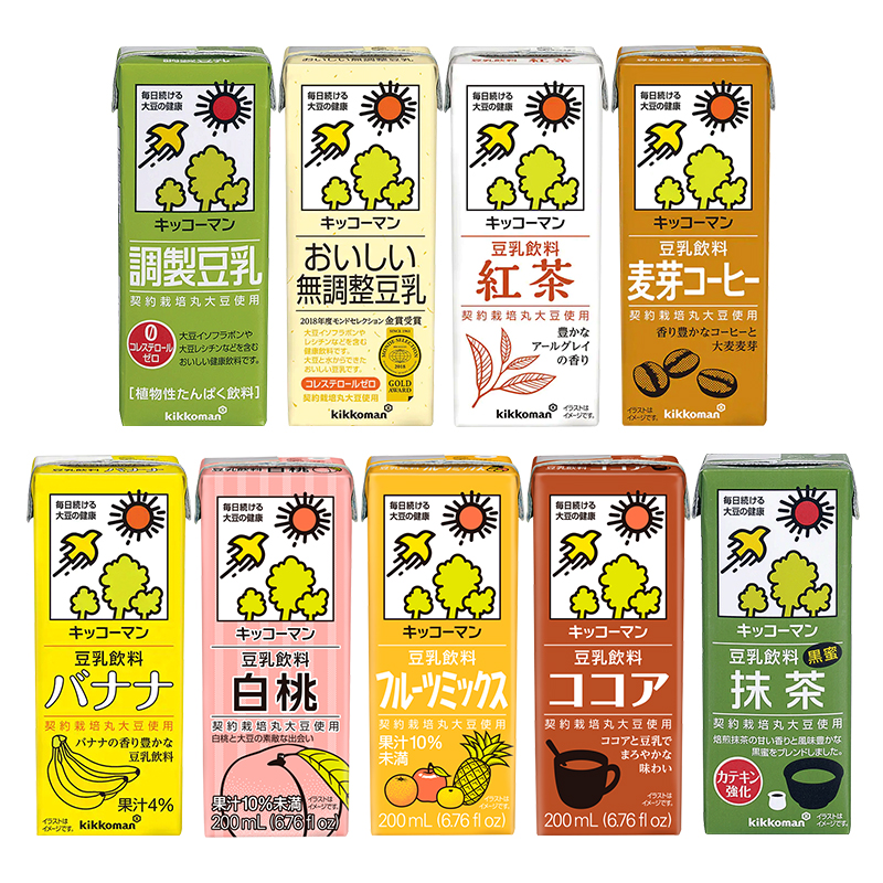 日本进口龟甲万豆奶200ml*18盒营养早餐豆浆饮料万字豆乳整箱食品