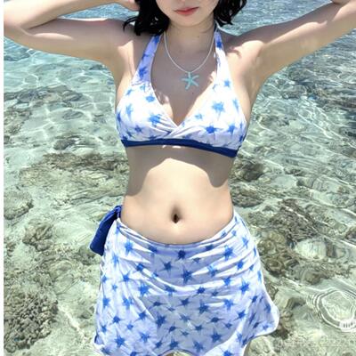 2025新款泳衣女比基尼三件套分体式性感辣妹风泡温泉度假沙滩泳装