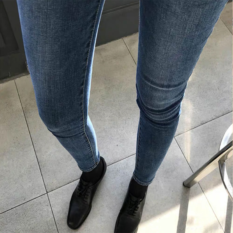 修身牛仔裤女2026秋季款巨好看的高腰显瘦紧身大码胖mm九分小脚裤