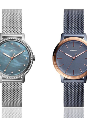FOSSIL化石手表STEEL BLUE系列深邃蓝色镶钻表盘女表ES4313ES4312