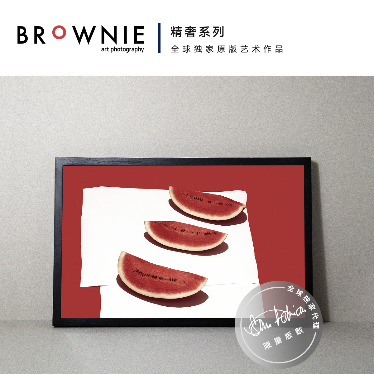 BROWNIE全球原版高档艺术摄影装饰画背景墙水果 阿德里安 西瓜图片