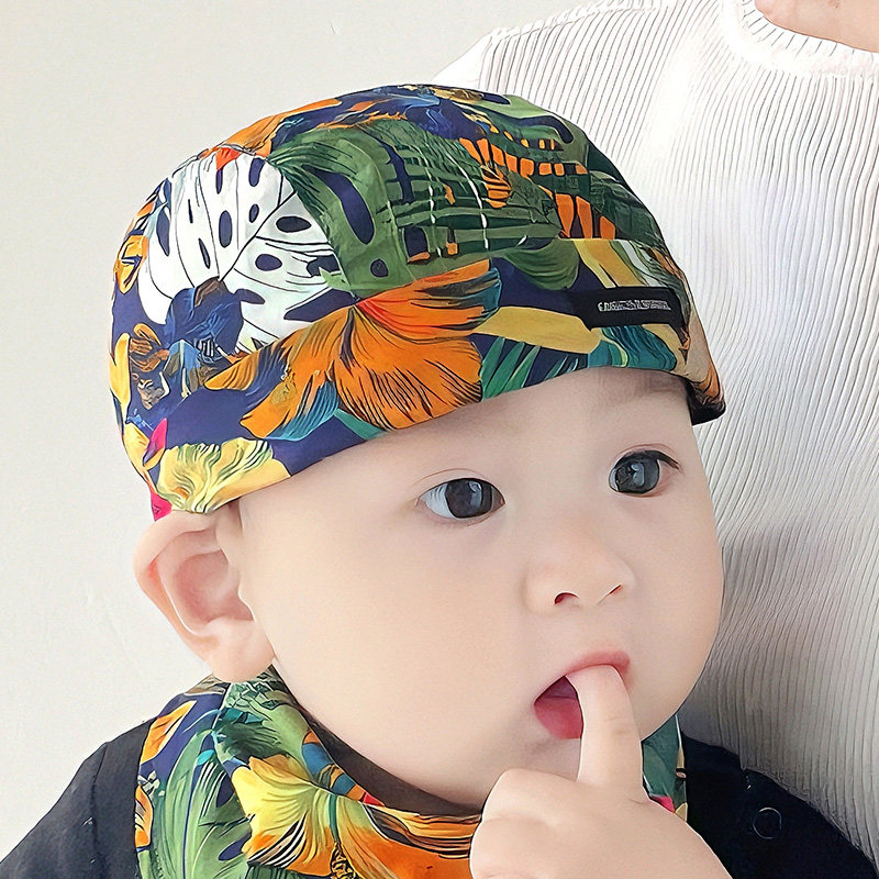 婴儿帽子春秋季幼儿男宝宝女孩潮款海盗帽新生儿头巾胎帽可爱