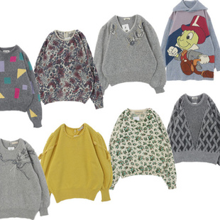 古着毛衣Vintage复古森系安哥拉兔毛柔软女性甜美可爱羊毛衫A2