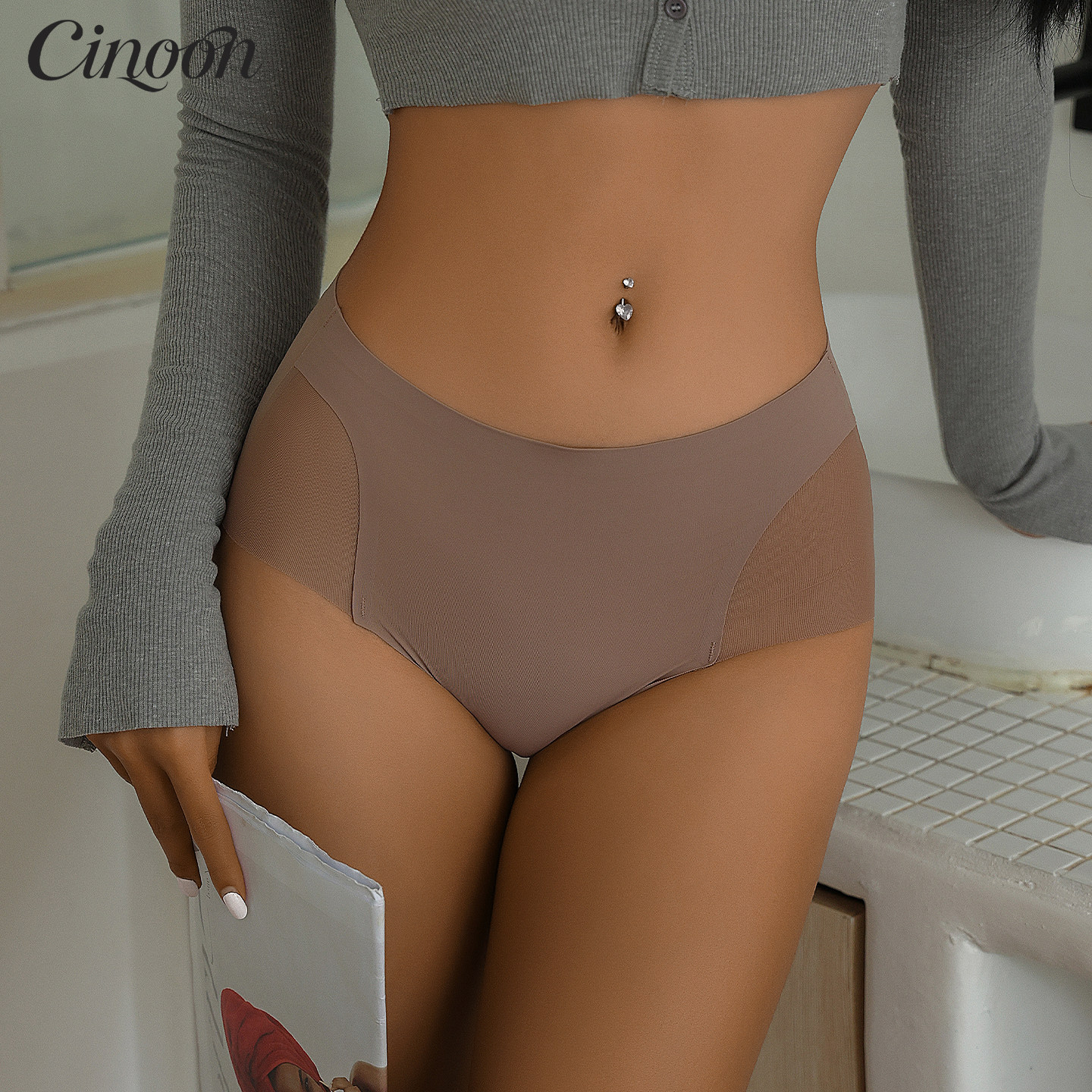 CINOON一片式侧网纱拼接轻薄无痕女士内裤纯色健身瑜伽包臀三角裤,女士内衣/男士内衣/家居服,女三角裤,淘宝优惠券,粉丝福利购,淘宝优惠卷