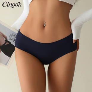 CINOON欧美冰丝无痕一片式 吸臀健身瑜伽薄款 女士三角裤 运动风内裤