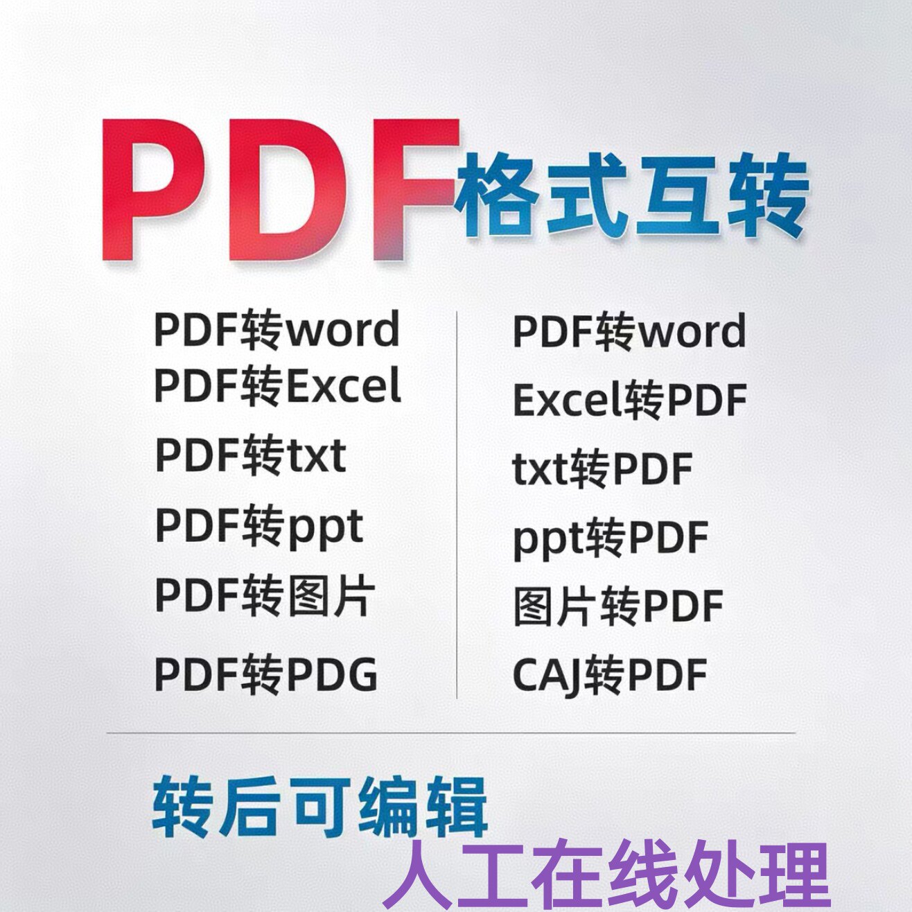 PDF转Word可编辑文档 图PPT设计