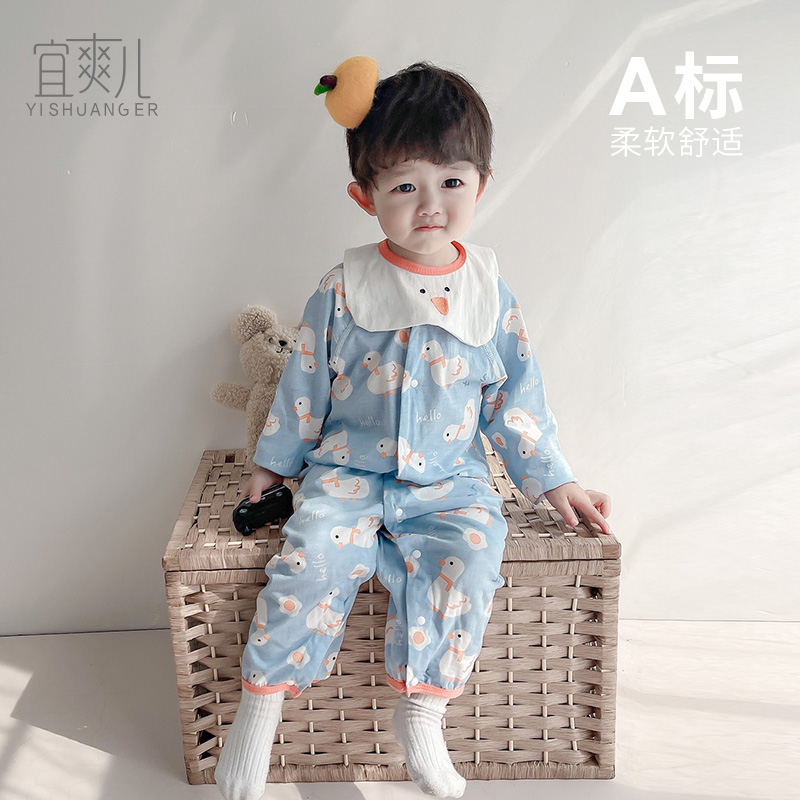婴儿连体衣服新生幼儿长袖纯棉哈衣男宝宝女春秋夏季睡衣外出夏装