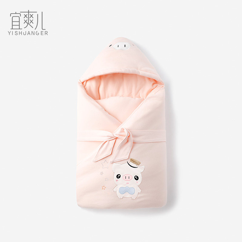 婴儿抱被新生儿包被春秋冬季初生宝宝用品加厚被子产房包巾可脱胆