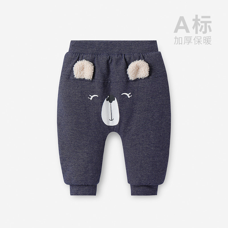 宝宝裤子秋冬加厚保暖婴儿大PP裤男女童长裤运动裤牛仔立体不卡裆