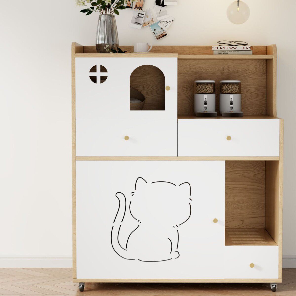 实木超大号猫砂柜子可定制收纳一体半封闭猫厕所走廊式防漏砂高柜,宠物/宠物食品及用品,猫砂盆/猫厕所,淘宝优惠券,粉丝福利购,淘宝优惠卷