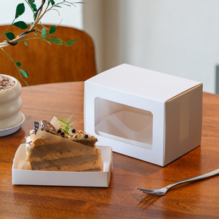 开窗三寸切块蛋糕盒包装盒切件切角蛋糕甜品打包盒慕斯千层西点盒