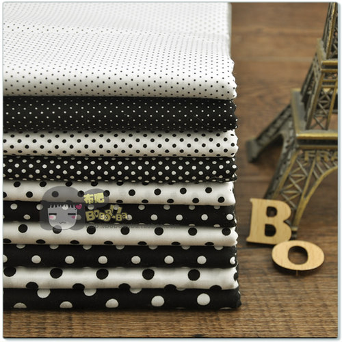 fcc031黑白水玉点10府绸diy花布