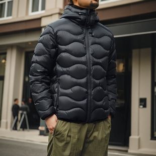 排骨轻薄羽绒服男冬季 户外轻量化运动棉服夹克外贸连帽棉衣外套