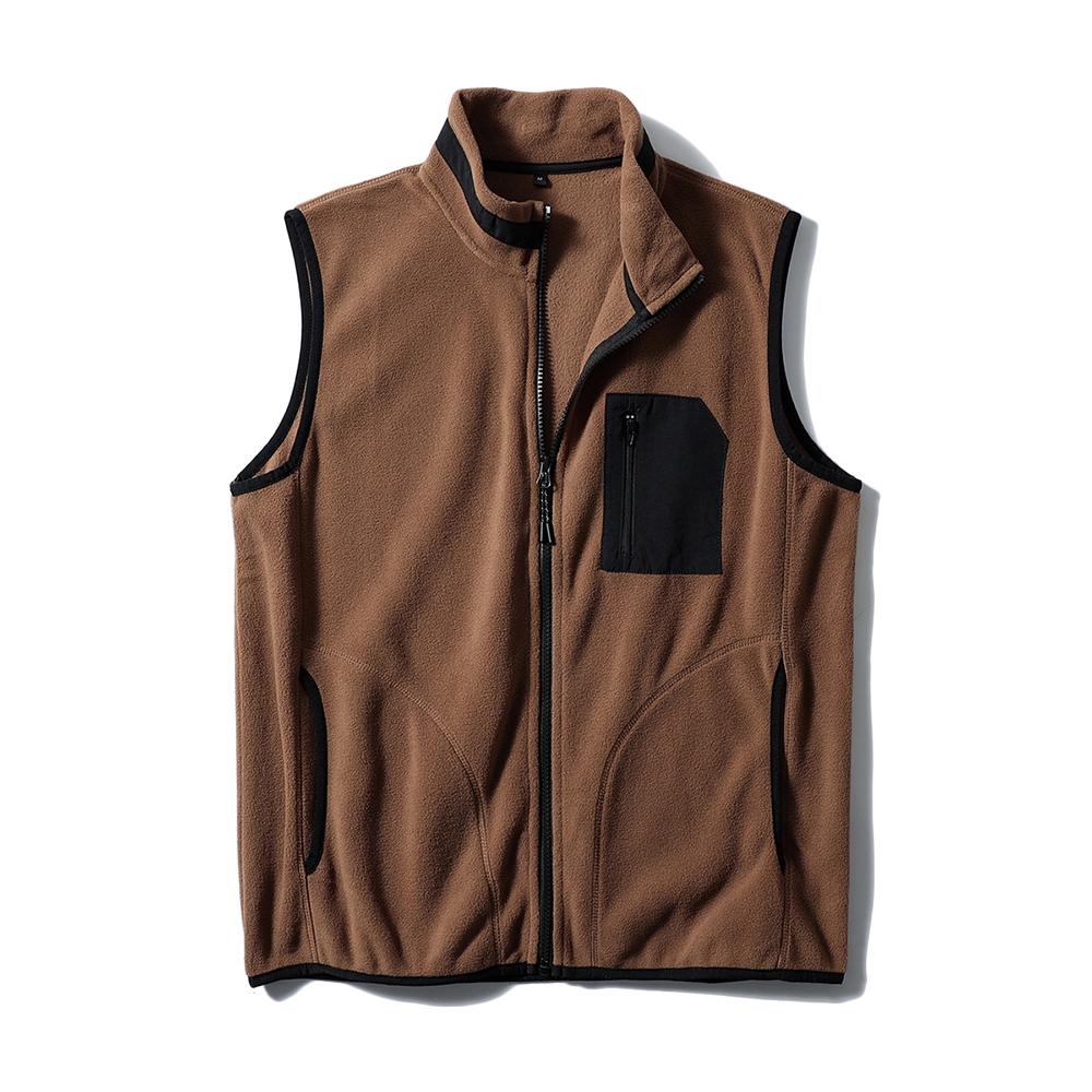 日系复古双面摇粒绒抓绒叠穿马甲