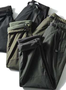 美式机能工装裤男士冬季加绒加厚直筒裤子外贸男裤三防运动冲锋裤