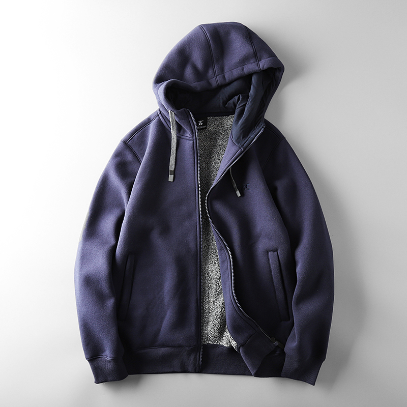 加绒加绒拉链外套开衫连帽卫衣