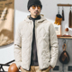 轻量化桑蚕丝菱形格保暖轻薄棉服男冬季 棉袄夹克外贸男装 棉衣外套