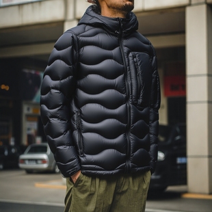 美式户外山系机能撞色拼接排骨羽绒服男冬季棉袄外贸男装棉服外套