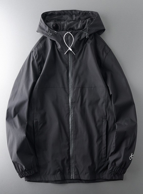 冲锋衣外套男春秋男款黑色运动风衣男装男士休闲工装防风秋装夹克