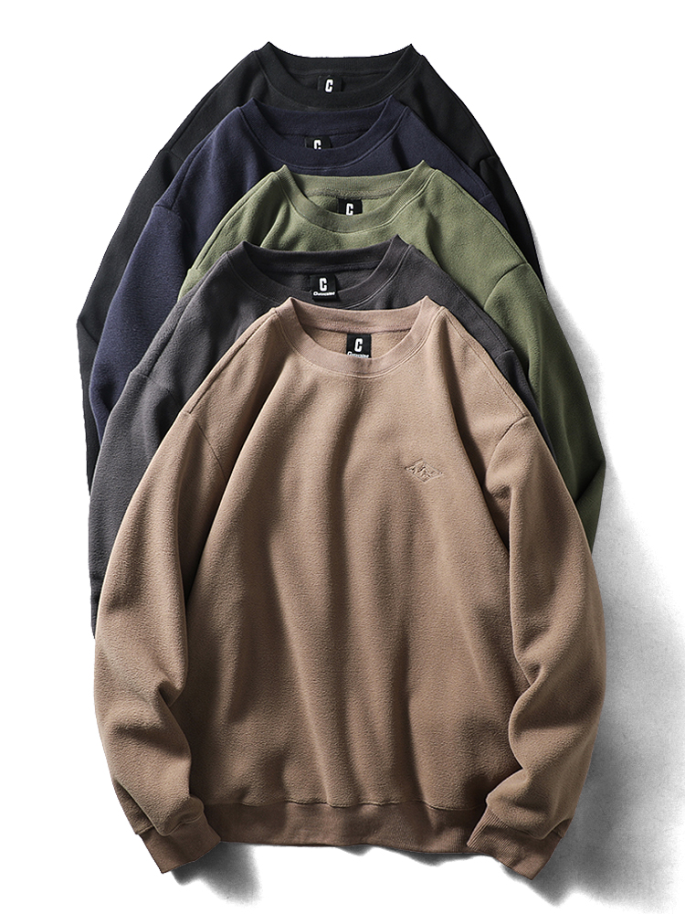 美式复古摇粒绒圆领卫衣