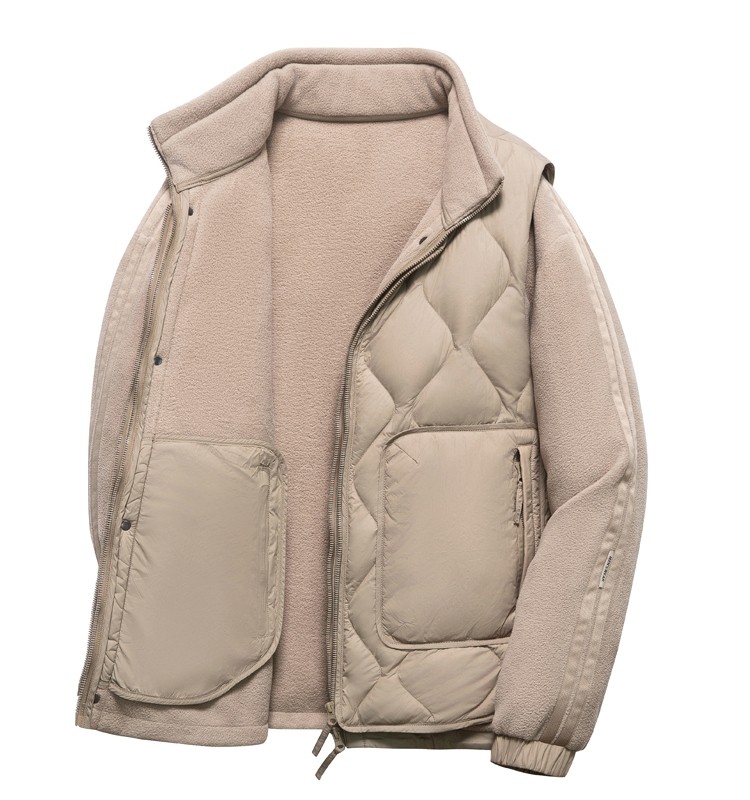 一衣三穿鹅绒羽绒服男冬季摇粒绒