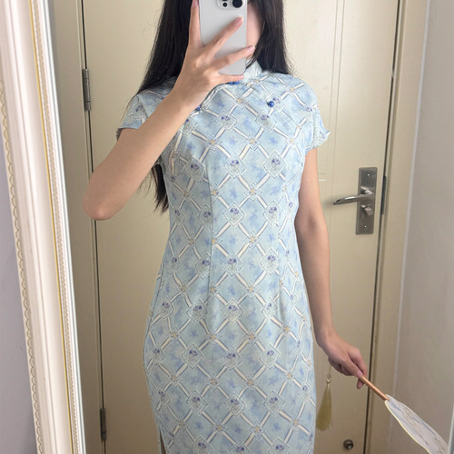 波尔菲新中式改良短袖显瘦旗袍女