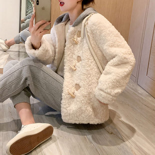 小香风羊羔绒皮草短款 时尚 加厚皮毛一体2025韩版 羊羔毛外套女冬季