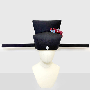 宋制冠帽男展脚幞头帽男直翅汉服帽子簪花婚帽宋朝官员古装乌纱帽