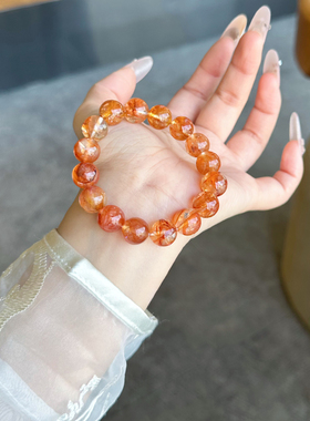 天然红胶花手链女送礼物