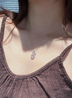 天然冰透天然水沫玉吊坠项链女生