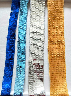 库存清仓 蓝色系亮片带花边 服装辅料饰品材料 1元3米