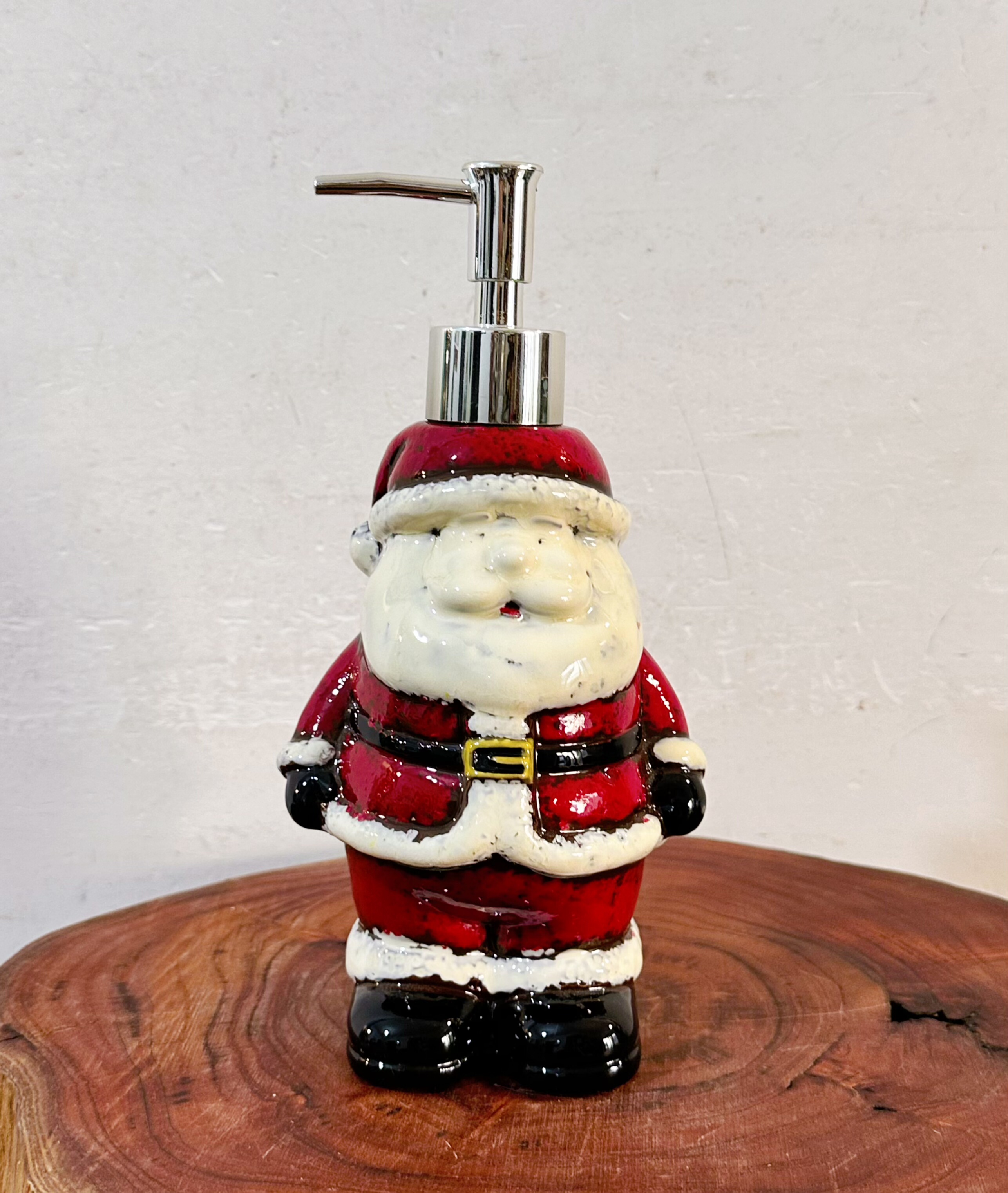 外贸孤品圣诞老人陶瓷乳液器洗手液瓶洗洁精沐浴露分装瓶浴室摆件