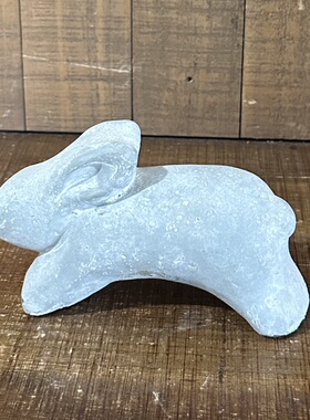 外贸样品做旧水泥兔子摆件极简侘寂风小兔装饰庭院复古动物摆设