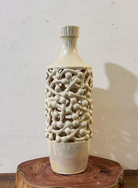 出口北欧复古镂空花瓶摆件花店干花落地插花器民宿装饰品摄影道具