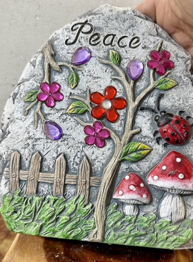 外贸样品花园复古水泥装饰摆件庭院阳台户外园艺花卉鸟虫装饰摆件