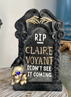 外贸孤品美式复古万圣节装饰板鬼屋摆件酒吧餐厅咖啡店家居装饰