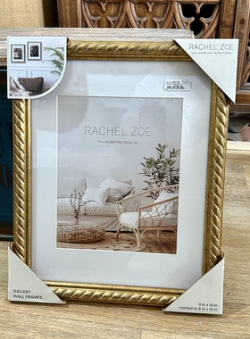 外贸样品美式轻奢麻花金边相框挂画法式复古画廊墙组合装饰画框