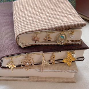 14k金书签U形手账装饰挂件纯铜电镀曲别针回形针书签笔记本便签