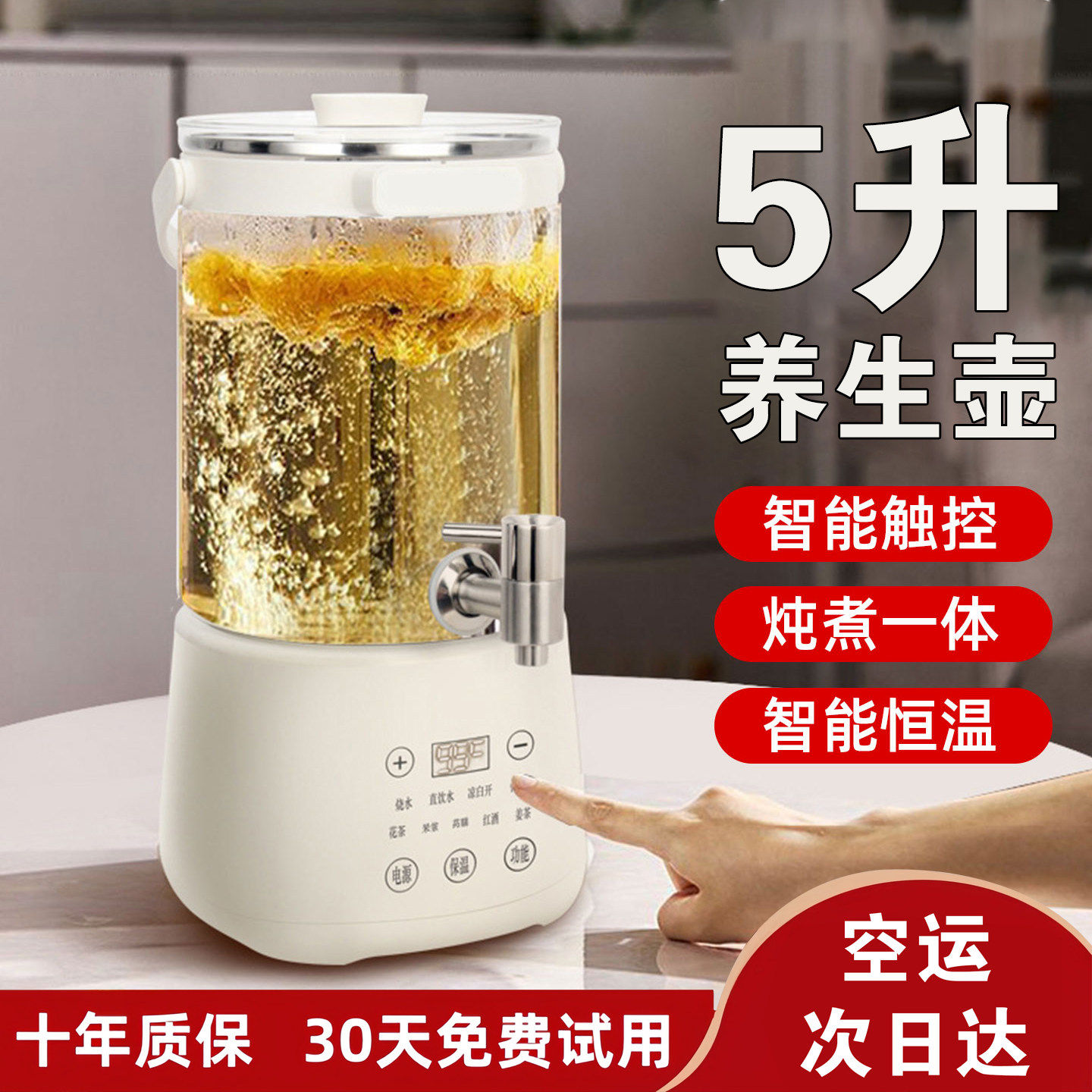 2026新款养生壶炖煮一体家用多功能保温全自动煮水花茶5升大容量