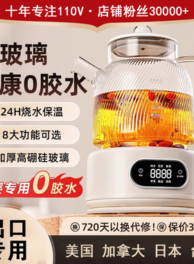 出口110V全玻璃恒温养生壶新款家用多功能烧水壶美国日本小家电